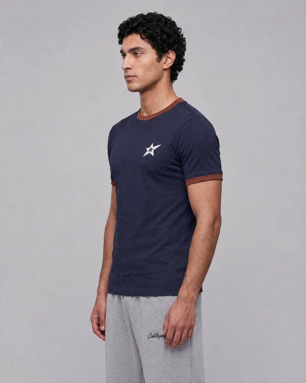 Coldlegacy Star Ringer Tee - Navy