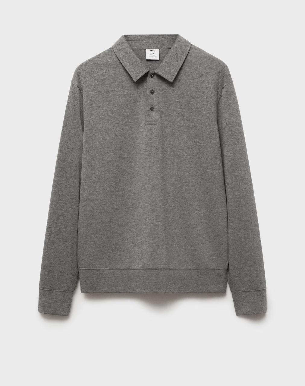 Grey collared sweatshirt